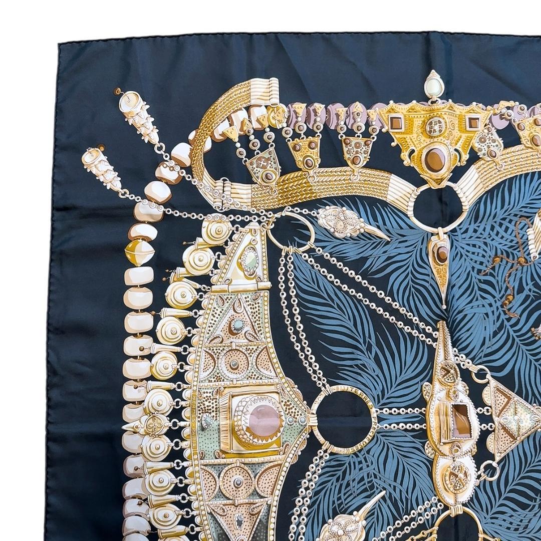 ◇エルメス◇スカーフ/カレ90/貴重な場所/シルク/ブラック/タグ付き ◇エルメス◇スカーフ/カレ90/貴重な場所/シルク/ブラック/タグ付き