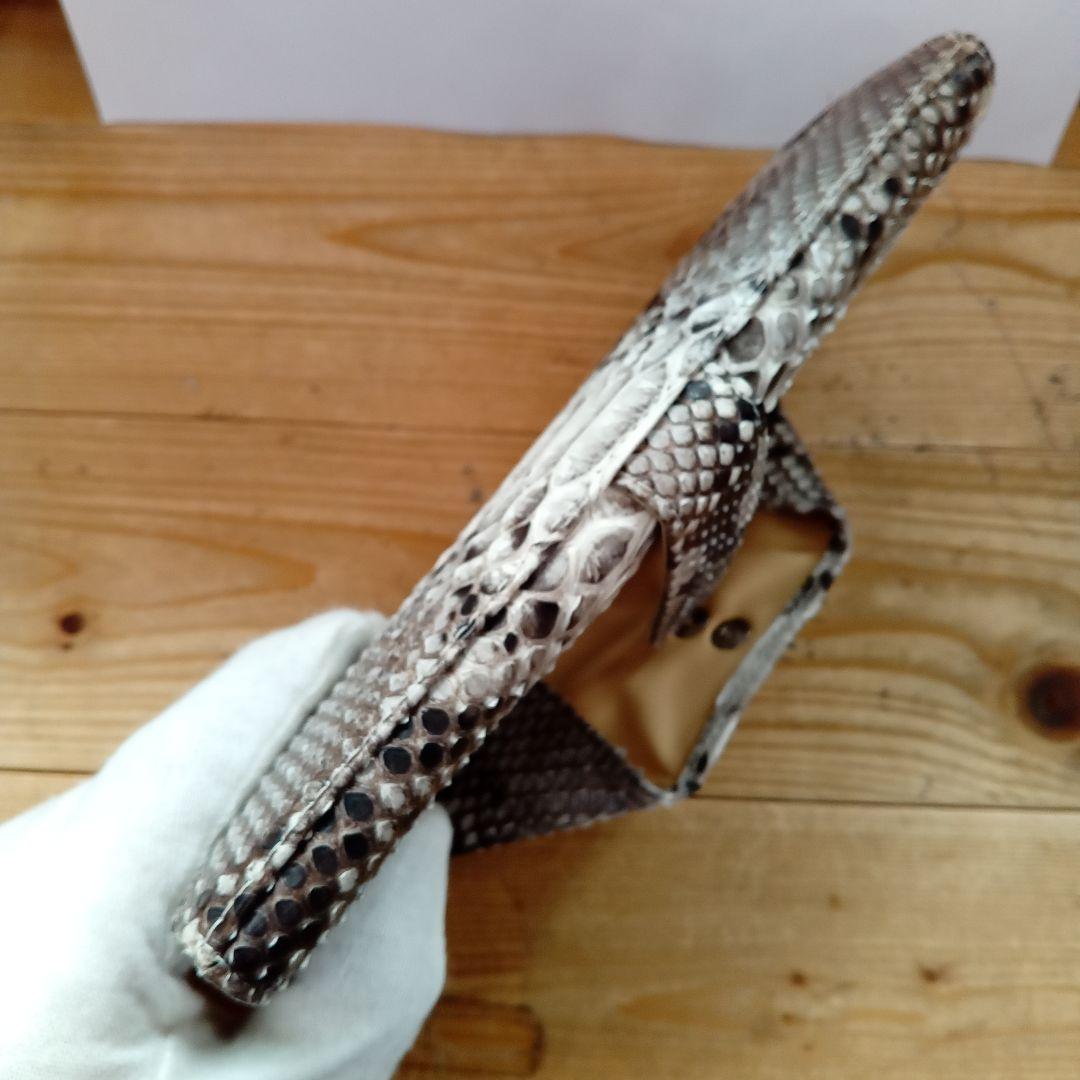 ギャルソン　パイソン財布　大容量　パイソン　財布　長財布　ナチュラル