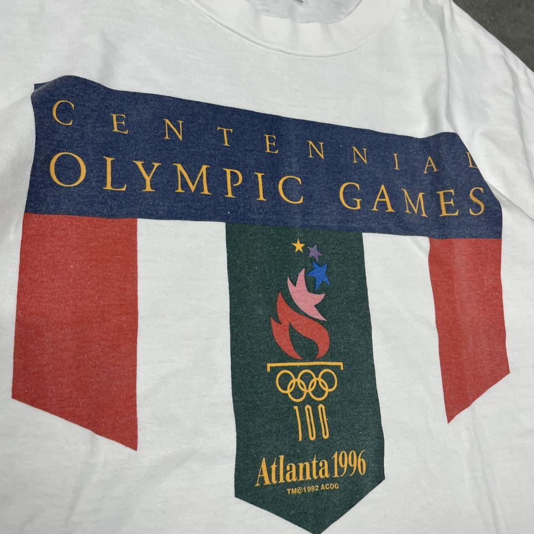 ビンテージ　1996年　Hanes アトランタオリンピック トレーナー　国旗刺繍 90s 1996年 アトランタオリンピック Hanes Tシャツ Lサイズ