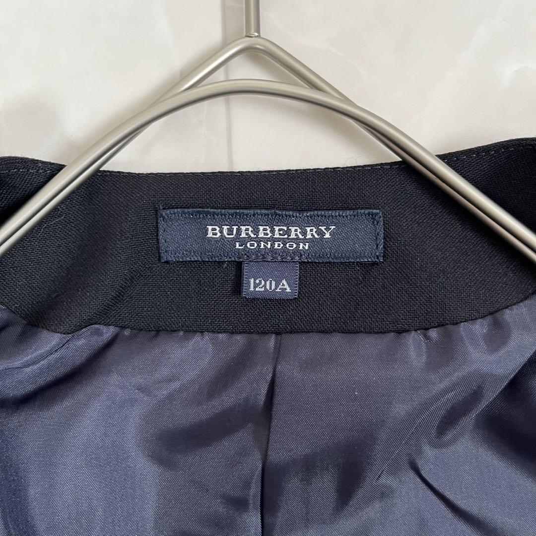 Burberry London 金ボタン ノーカラージャケット 紺ブレ 120