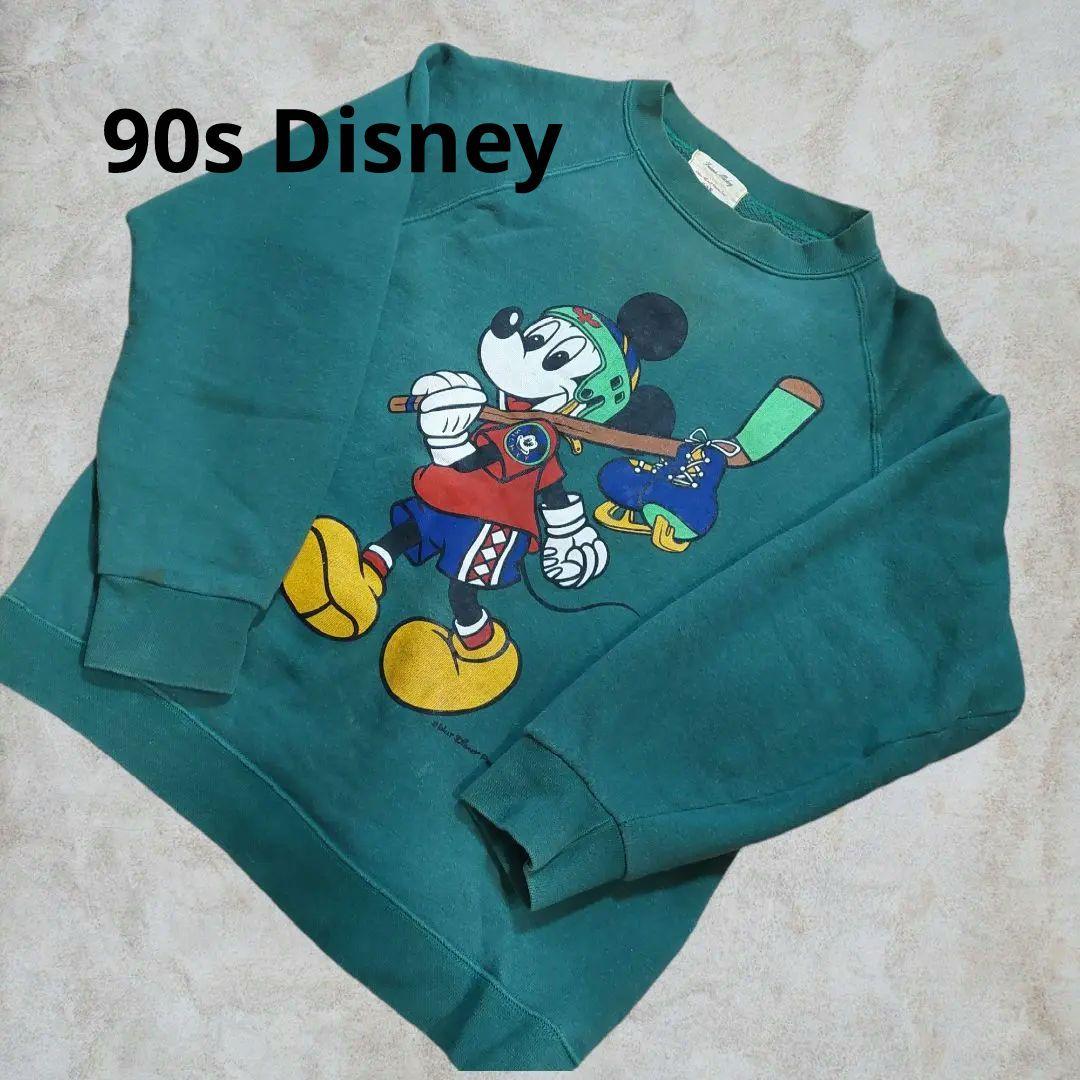 【レア！】ディズニー 90s Disneyスウェット日本製 グリーンヴィンテージ