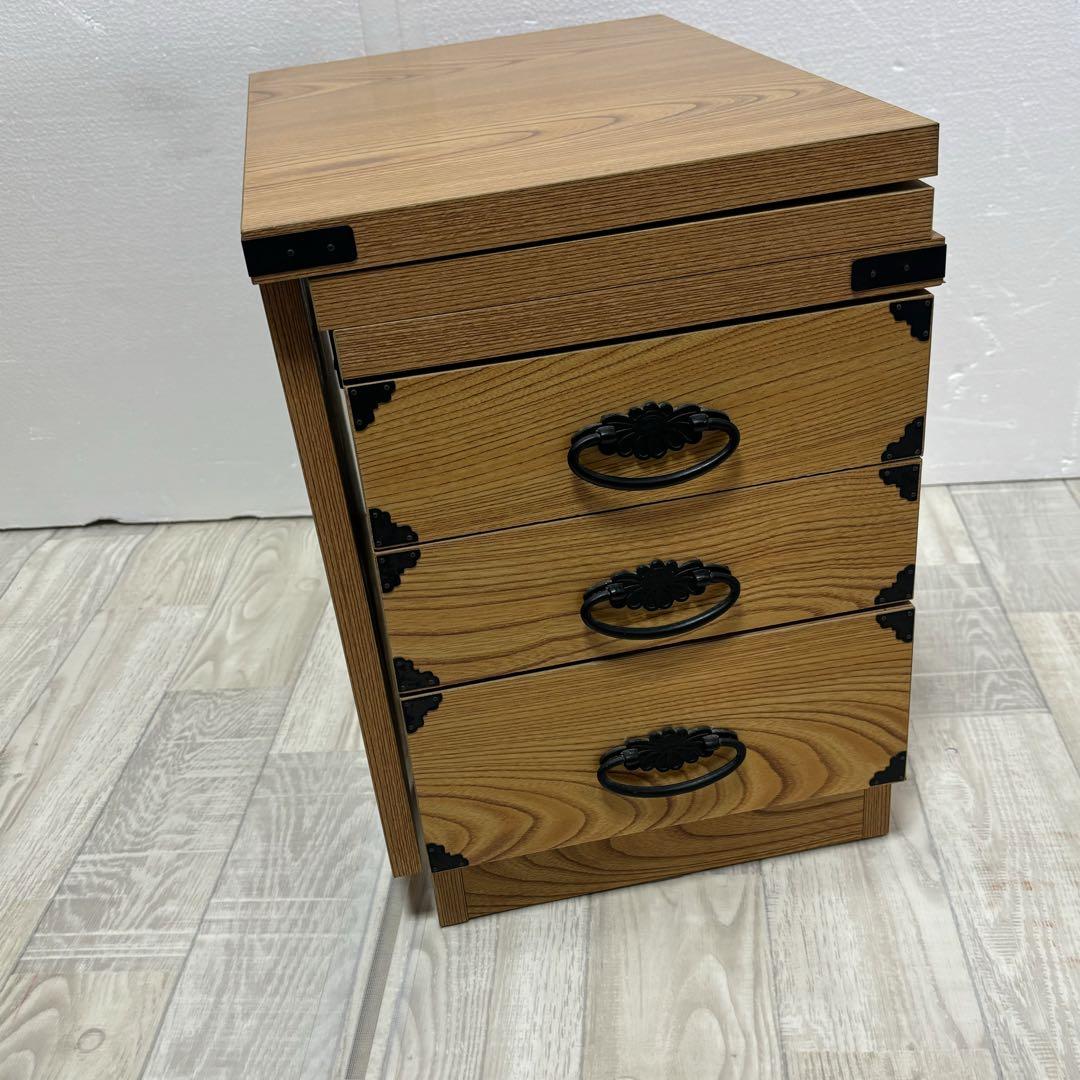 折りたたみ 木製テーブル　和家具　文机 引き出し 3段