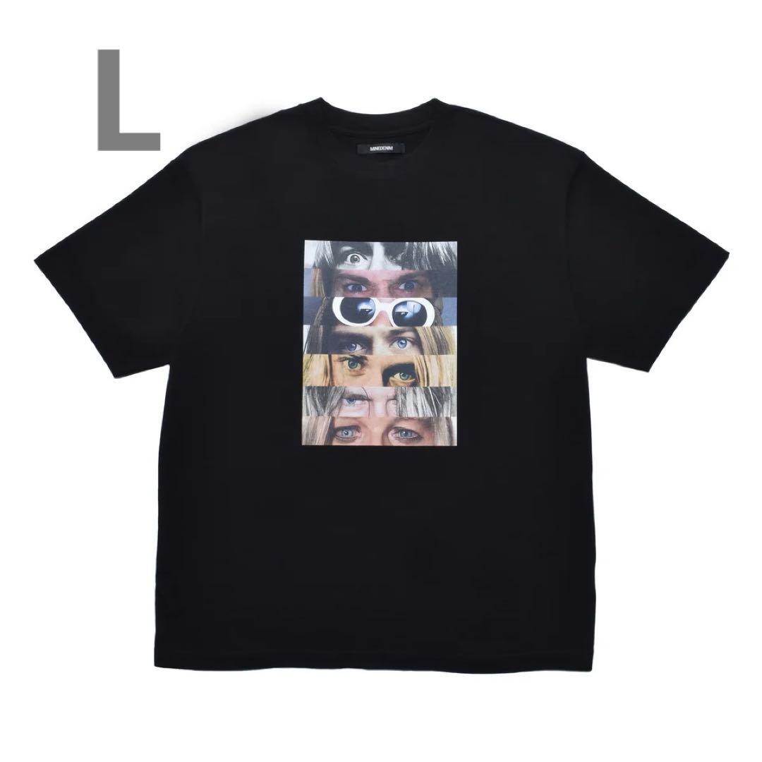 トップス L MINEDENIM EYE PRINT CREWNECK T BLACK