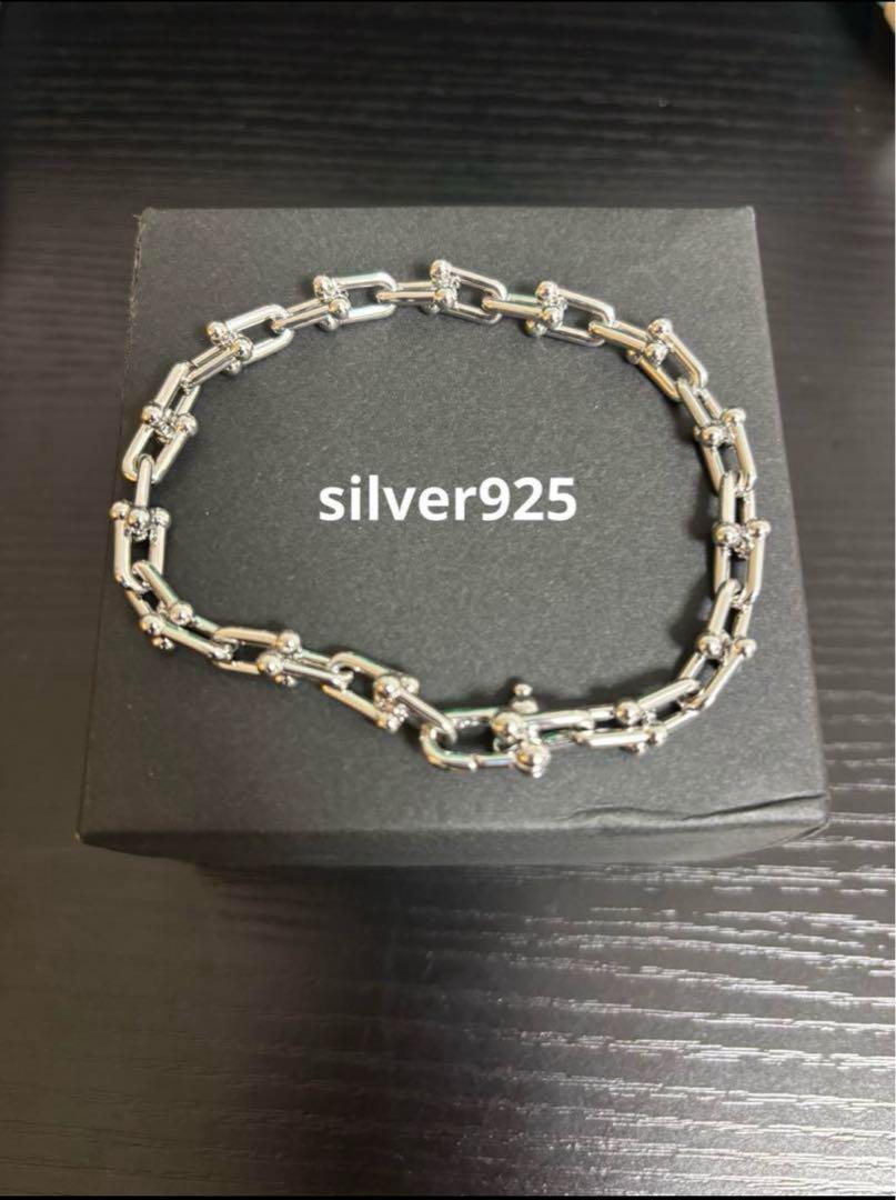 silver925 ハードウェア　ブレスレット　ヴィンテージ　18センチ
