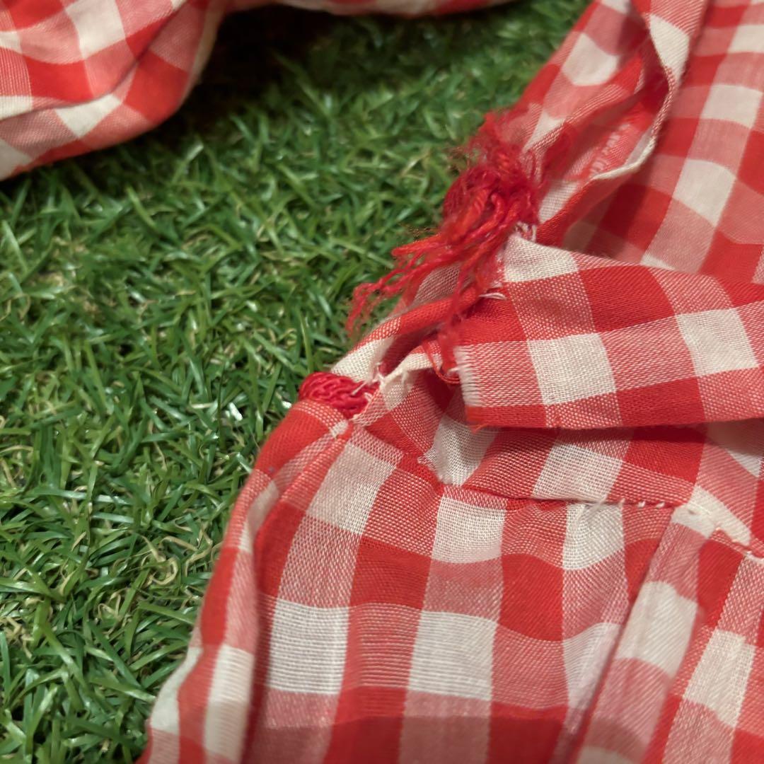 60s 70s gingham check western dress - メルカリ