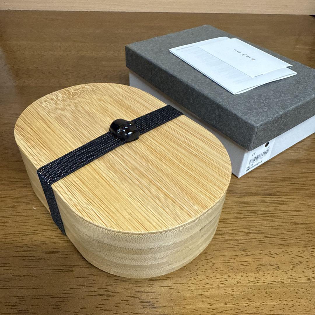 京都公長齋小菅竹製弁当箱黒未使用曲げわっぱ