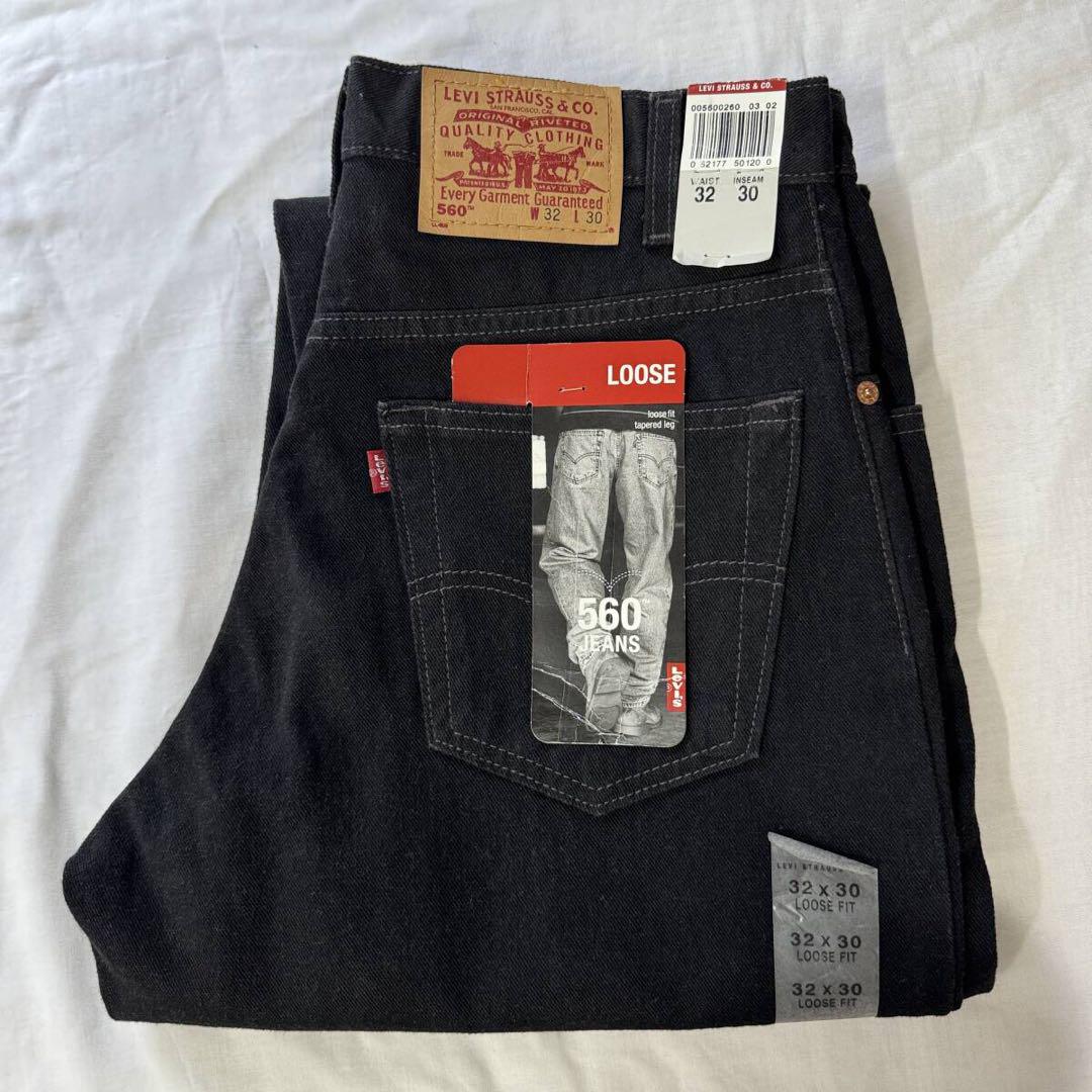 デッドストック リーバイス 560 スーパーブラック デニム パンツ W32 ⑥ 画像1