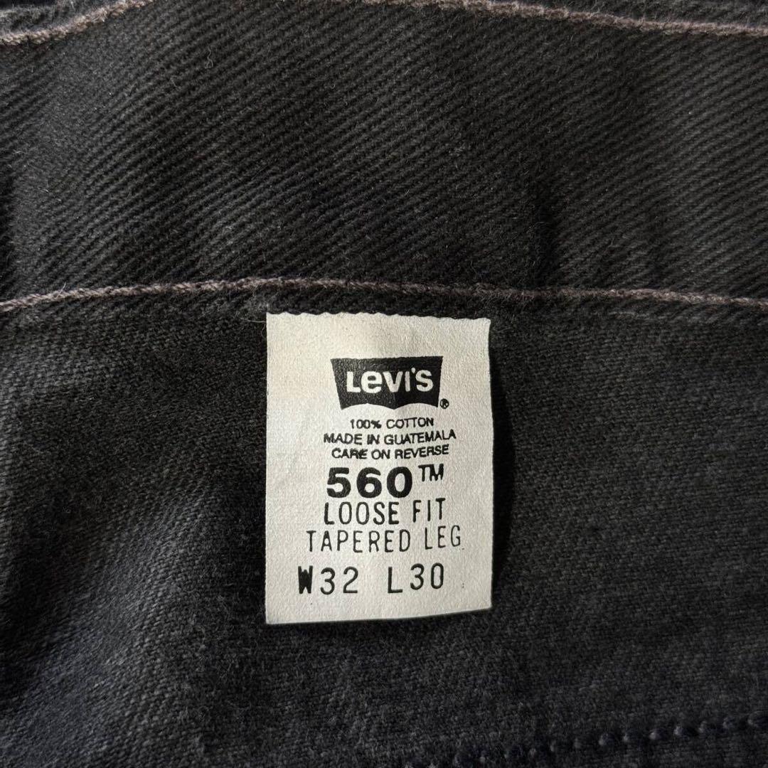 デッドストック リーバイス 560 スーパーブラック デニム パンツ W32 ⑥ 画像7