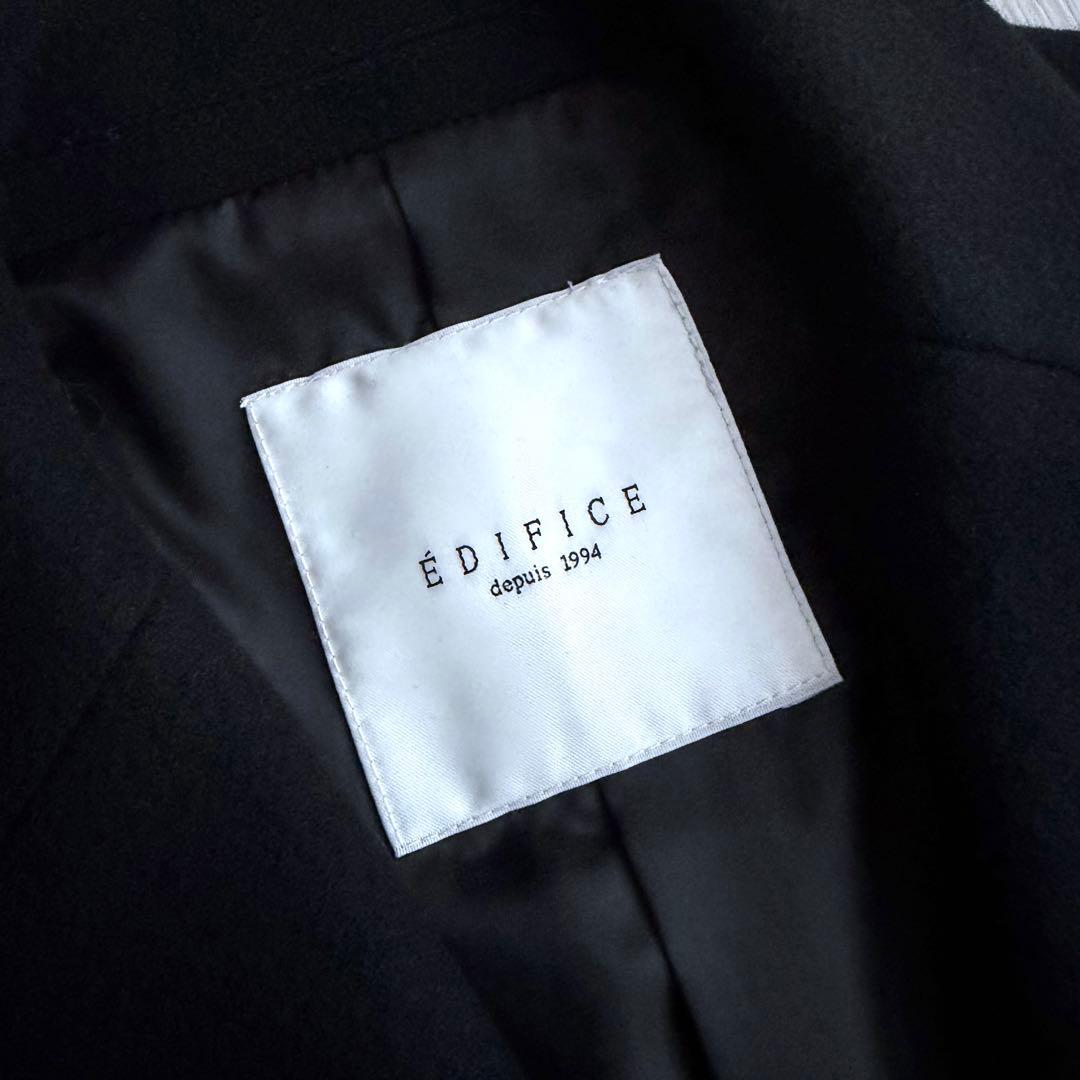 【美品】 EDIFICE エディフィス 高級 チェスターコート ブラック 黒 M 【美品】 EDIFICE エディフィス 高級 チェスターコート ブラック 黒 M