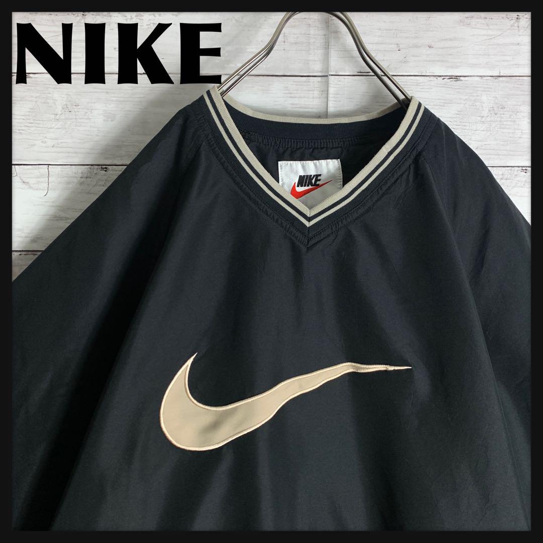 古着 90s ナイキ NIKE ナイロンプルオーバー 刺繍ロゴ
