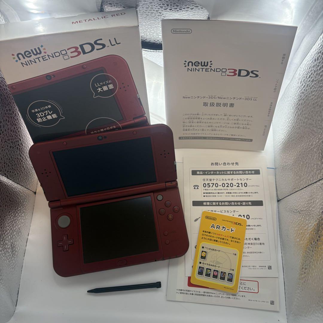 美品　Newニンテンドー3DS LL メタリックレッド