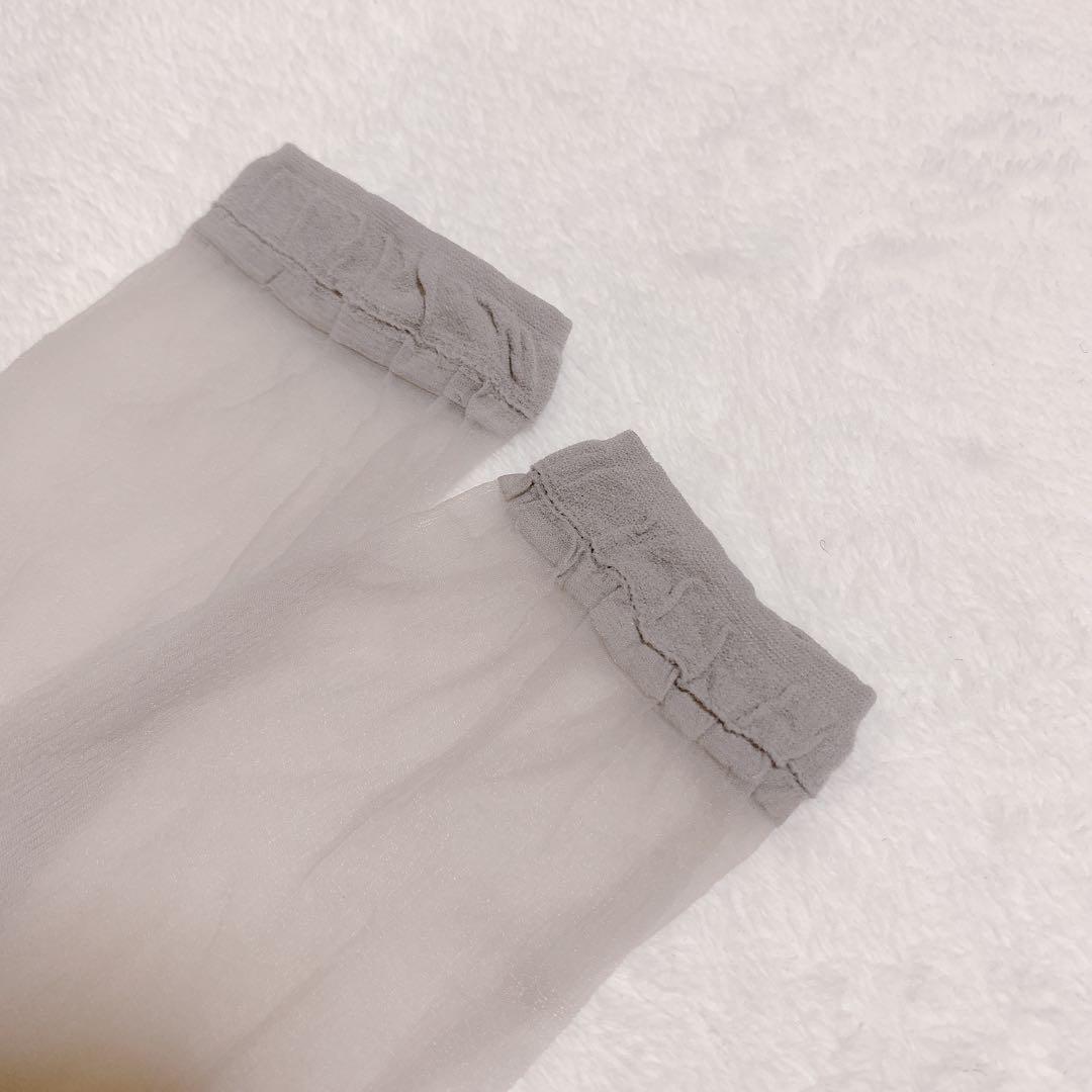 シースルー ソックス レディース 24 グレー DECORATOM_COM_BR