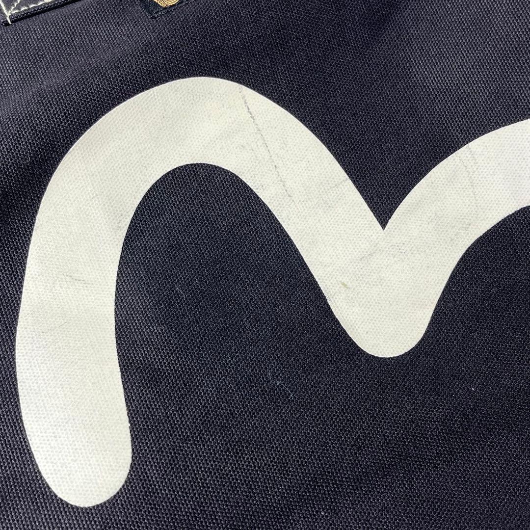 美品 EVIS エヴィス トートバッグ ブラック キャンバス カモメ 美品 EVIS エヴィス トートバッグ ブラック キャンバス カモメ