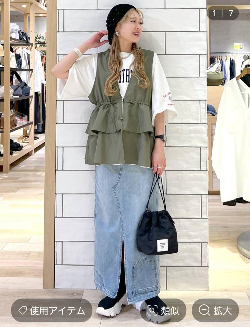 新品　LEPSIM　【ゆきは企画】ギャザー2WAYベスト　カーキ