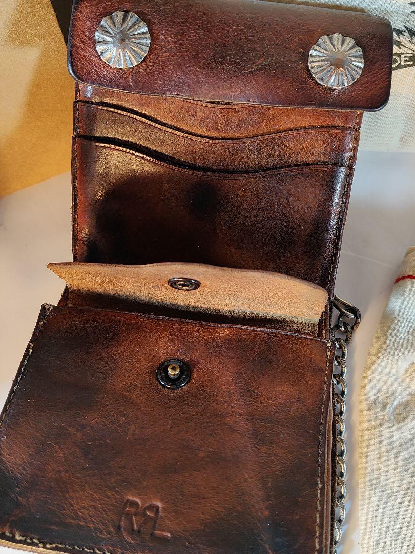 【美品】RRL　ダブルアールエル　高級コンチョウォレット チェーン付　本革正規品