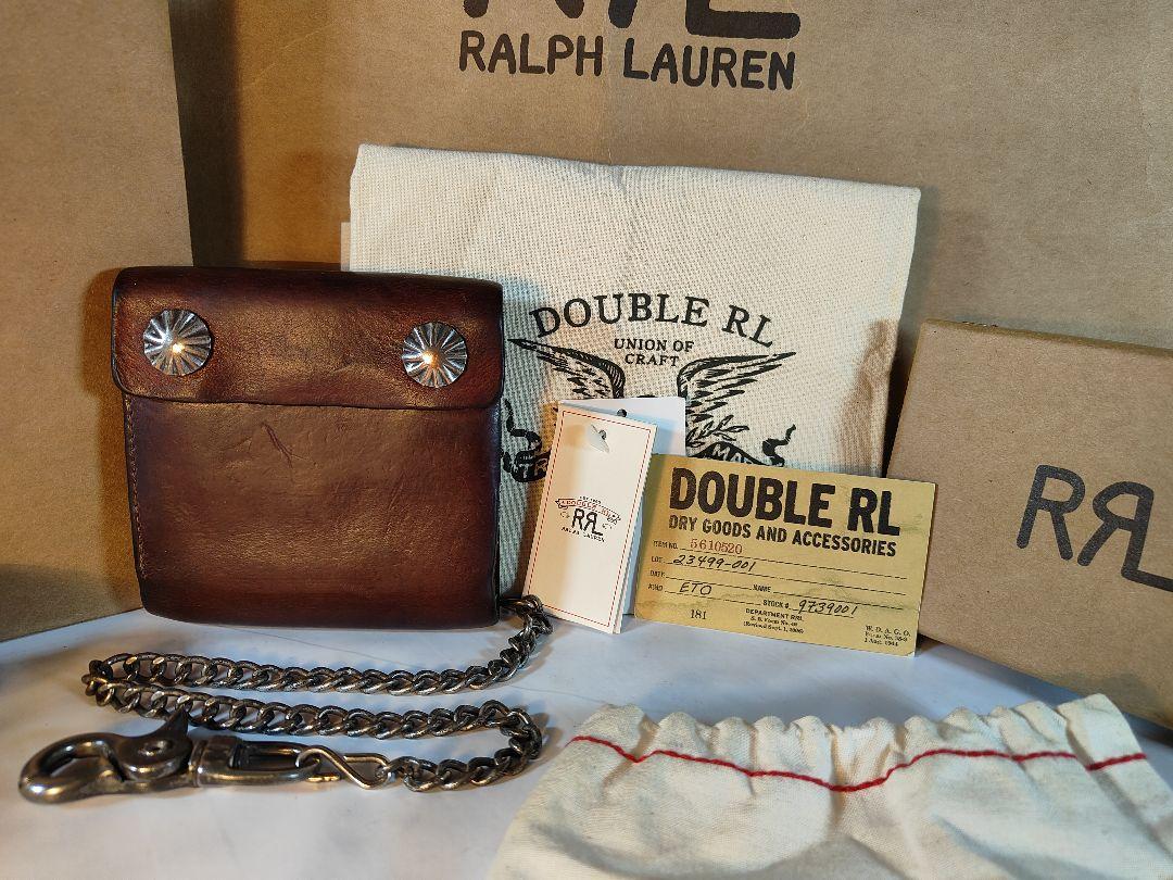 【美品】RRL　ダブルアールエル　高級コンチョウォレット チェーン付　本革正規品