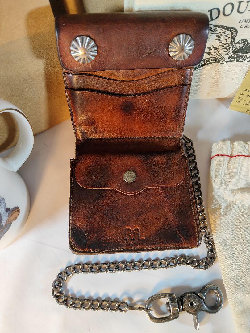 【美品】RRL　ダブルアールエル　高級コンチョウォレット チェーン付　本革正規品