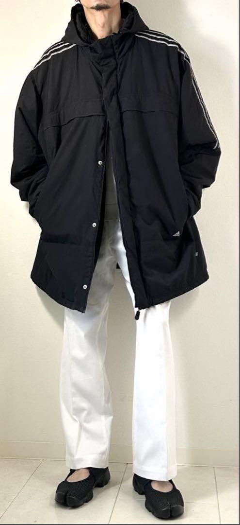 90s〜adidas down bench coat three stripes