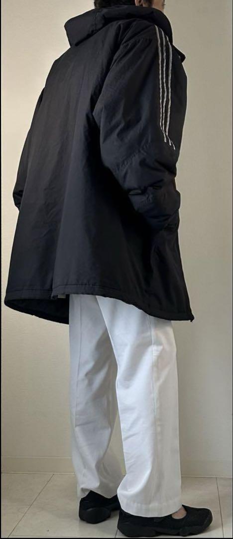 90s〜adidas down bench coat three stripes
