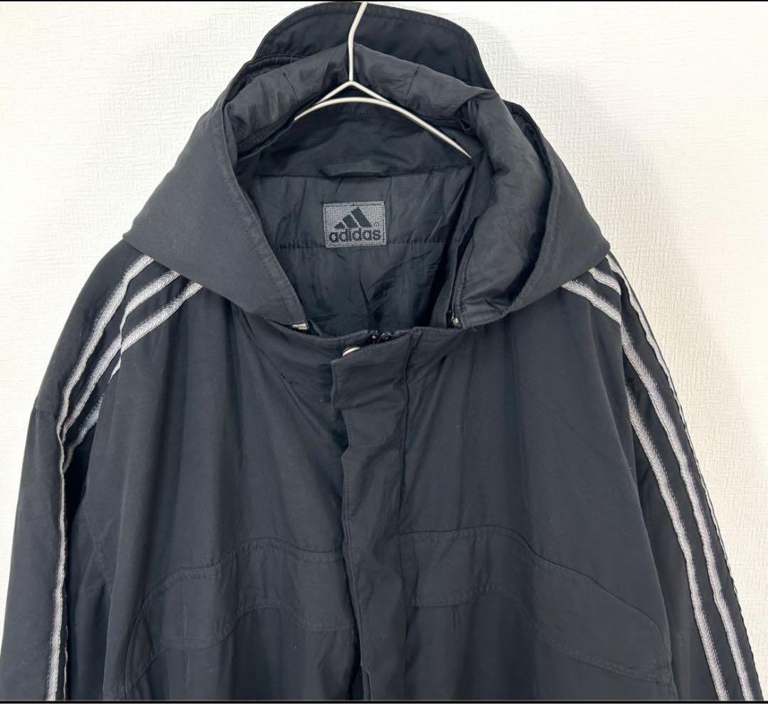 90s〜adidas down bench coat three stripes