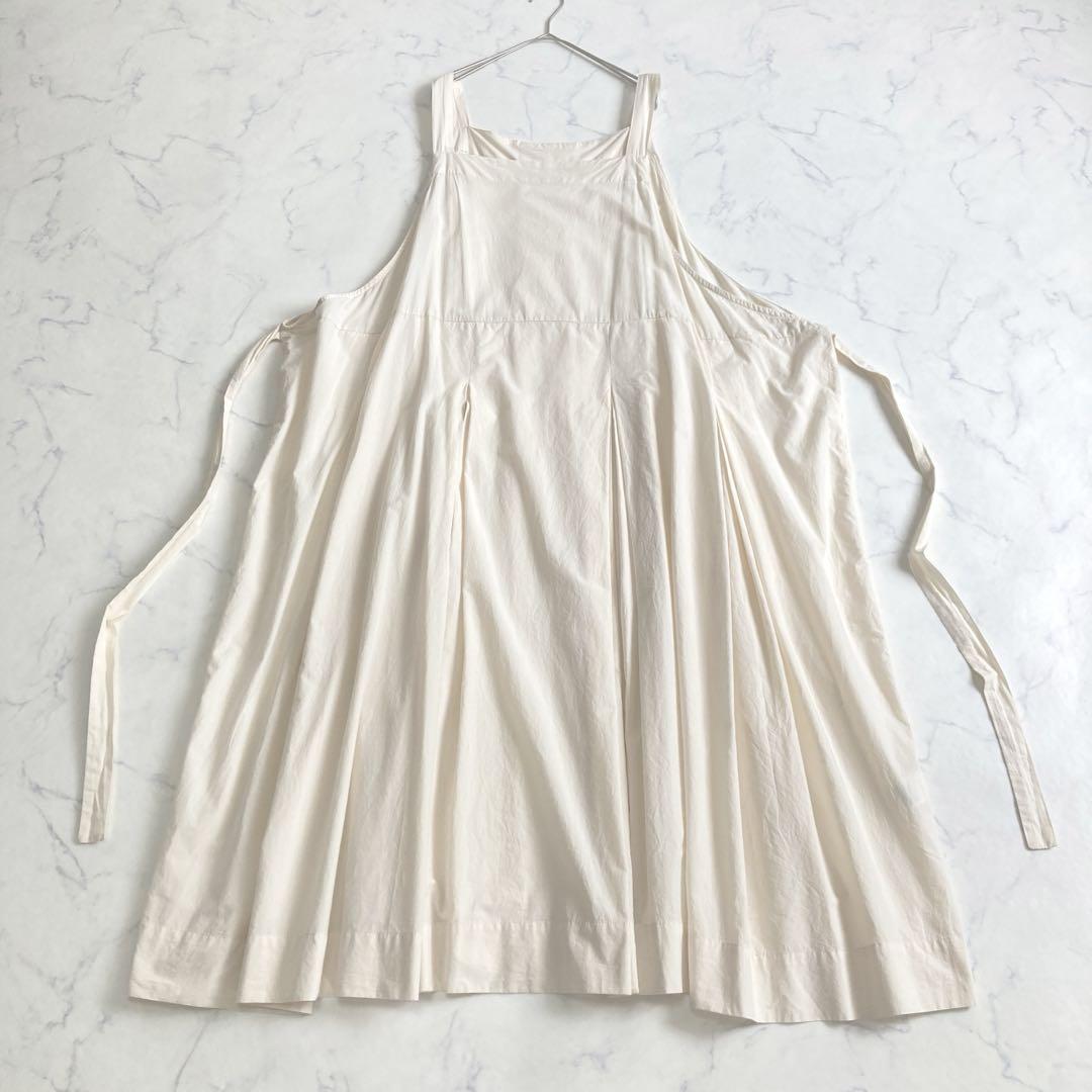 希少☆エスオー　コットン100%エプロンワンピース　ライトベージュ　完売品