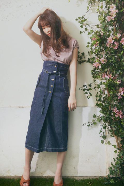 Herlipto High-waisted Denim Effect Skirt Herlipto High-waisted Denim Effect Skirt
