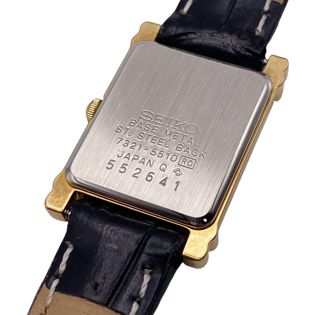 美品 SEIKO スクエア ゴールド クォーツ レディース腕時計 1098 美品 SEIKO スクエア ゴールド クォーツ レディース腕時計 1098
