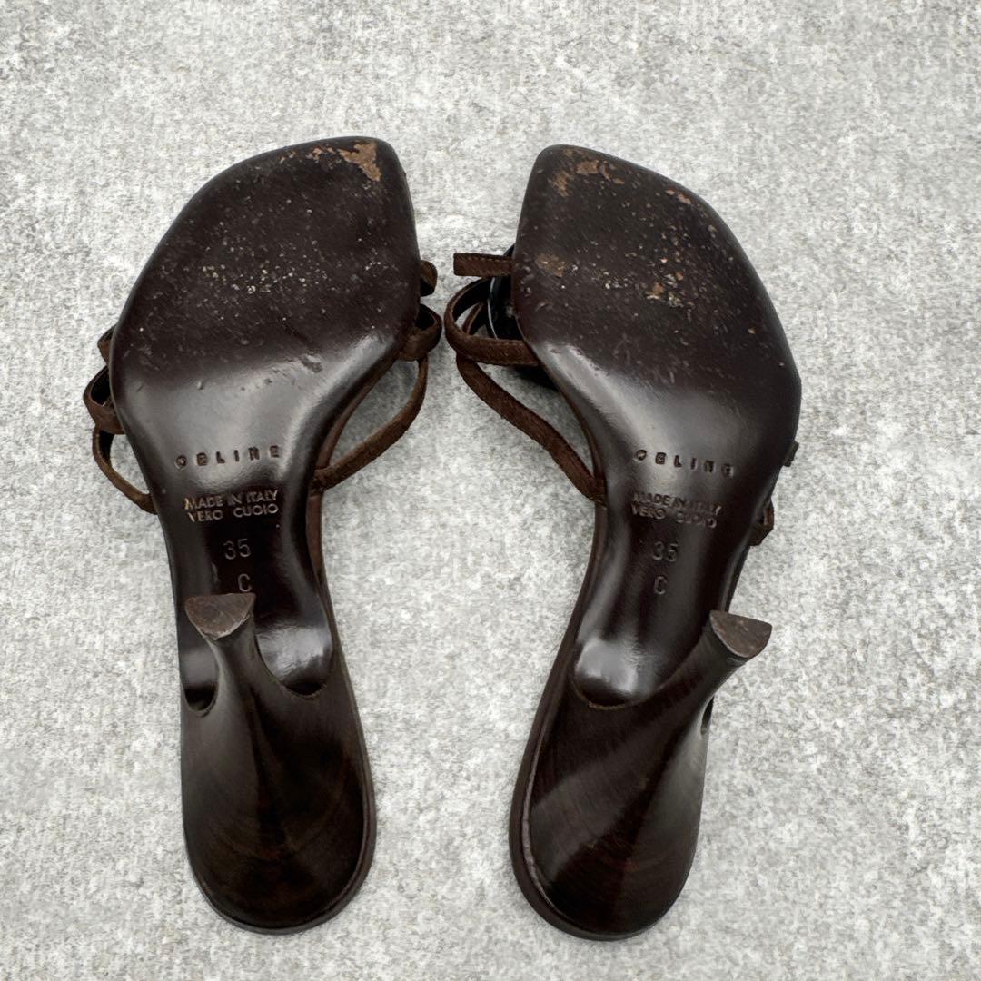 美品　セリーヌ ジュエル ミュールサンダル　ブラウン 35C　22～22.5cm