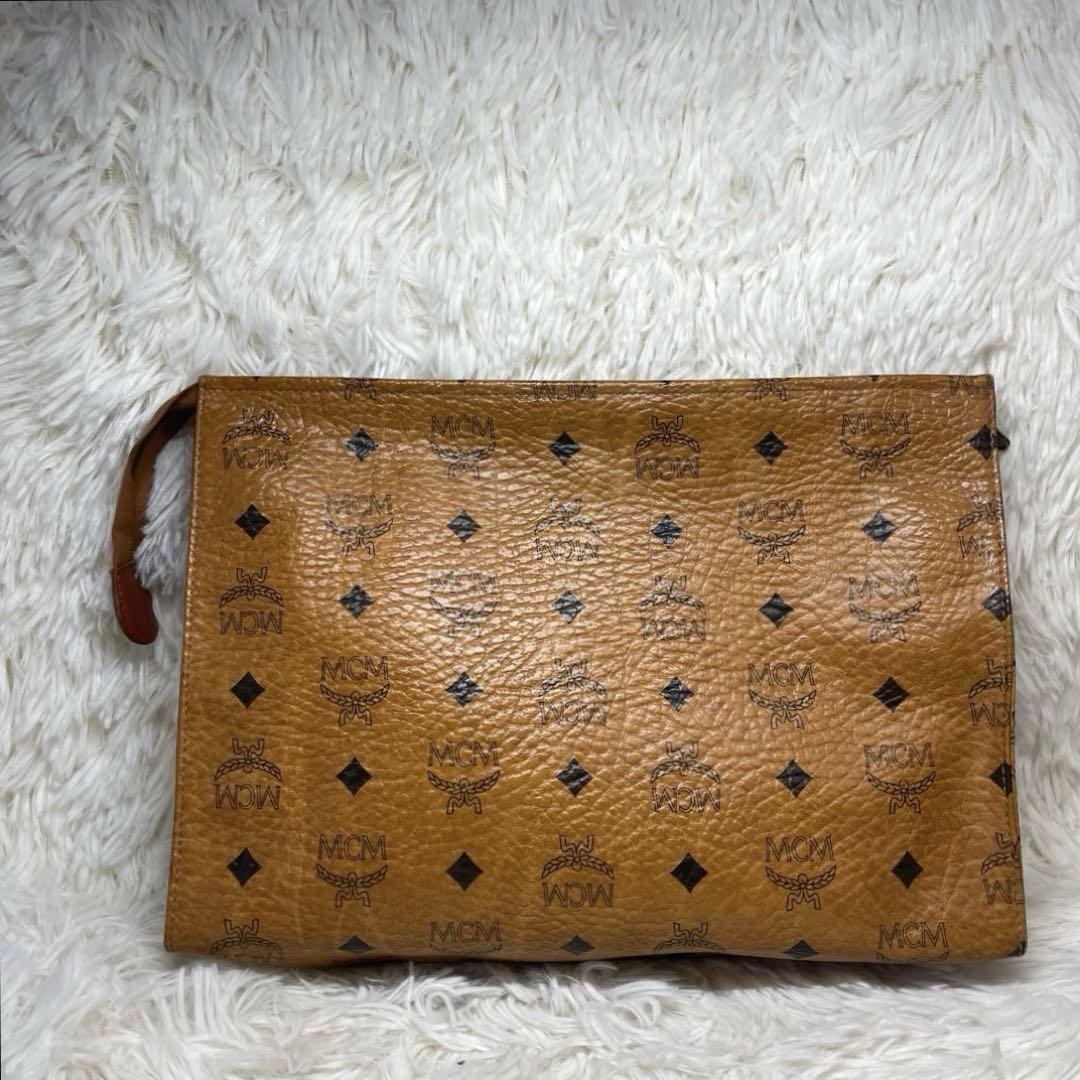 良品♡MCM✨エムシーエム　ヴィセトス クラッチバッグ　キャメル　男女兼用