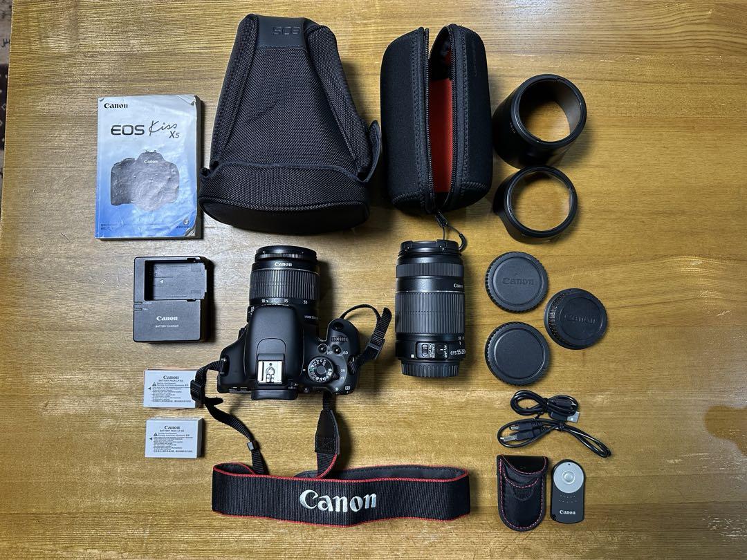 【美品】canon eos kiss x5 一眼レフカメラセット、カメラバッグ付