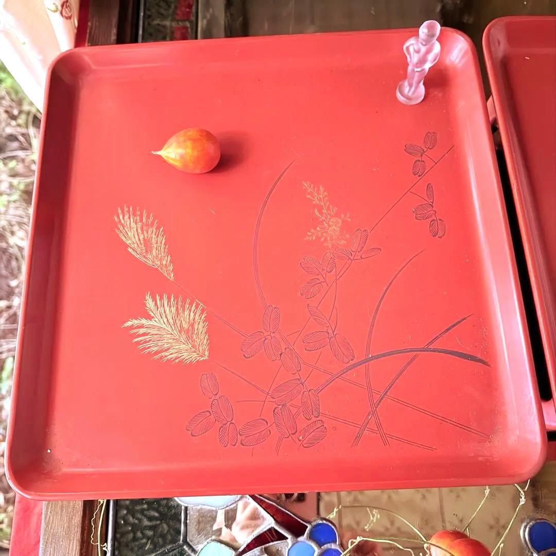 2209様感謝‼️特別価格‼️節目JAPAN GOZENGOLDすすき沈金朱御膳5客 2209様感謝‼️特別価格‼️節目JAPAN GOZENGOLDすすき沈金朱御膳5客