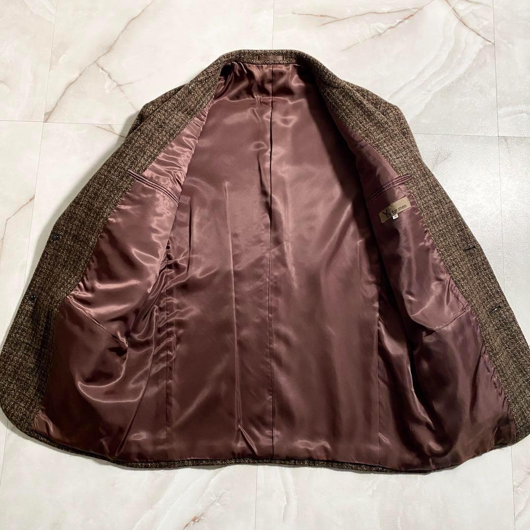 B15060 ワイズフォーメン93ssチェックツイード2BテーラードジャケットM