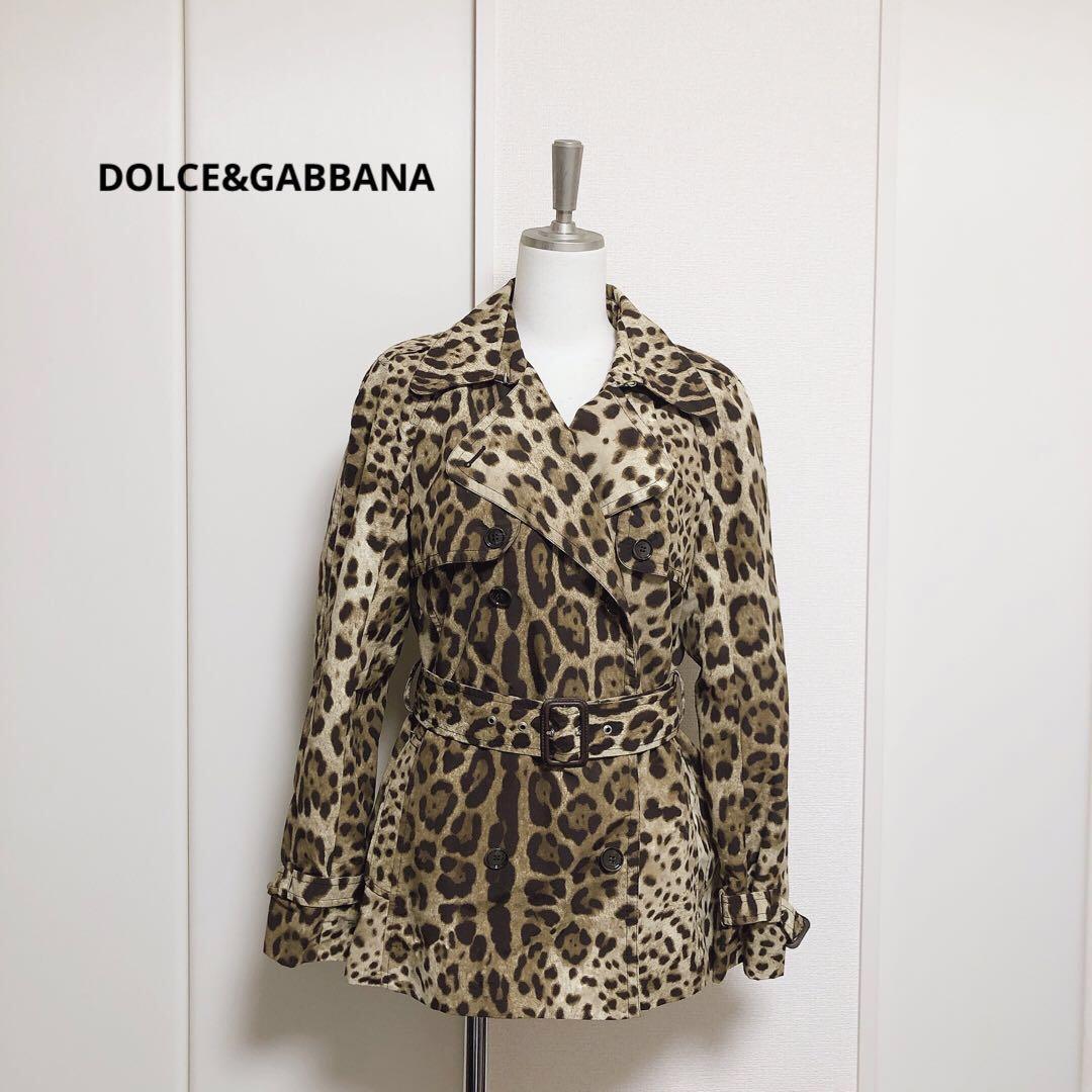 DOLCE&GABBANA レオパード　ヒョウ柄　トレンチコート　Pコート　40