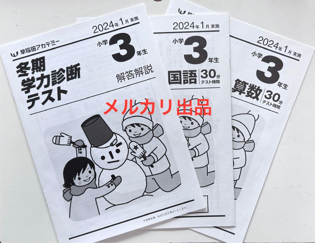 早稲田アカデミー　3年　冬期学力診断テスト 早稲田アカデミー 2024年1月 小3 冬期学力診断テスト - メルカリ