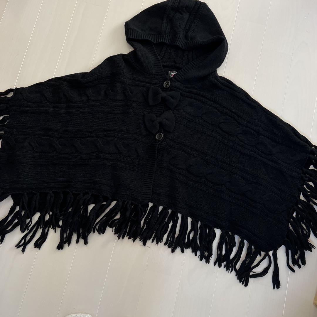 新品 メゾピアノ ポンチョ