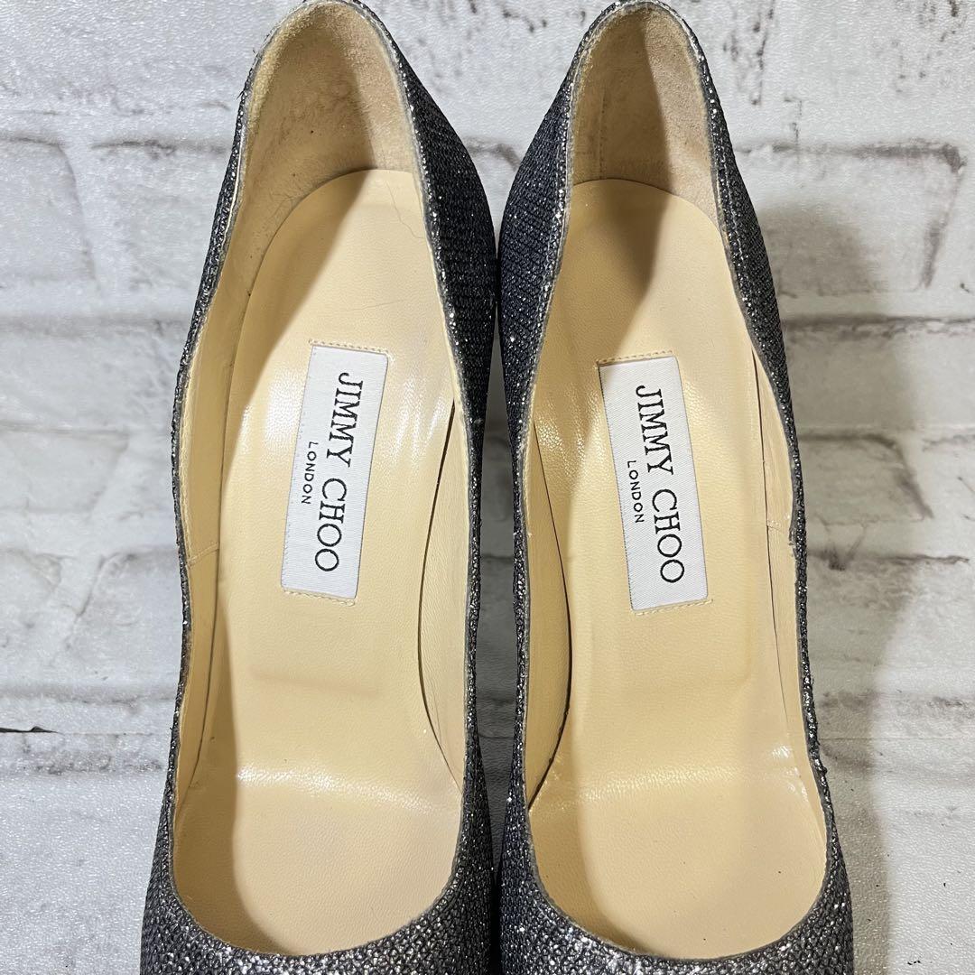 美品】JIMMY CHOO グリッターパンプス 36 1/2 シルバー - メルカリ