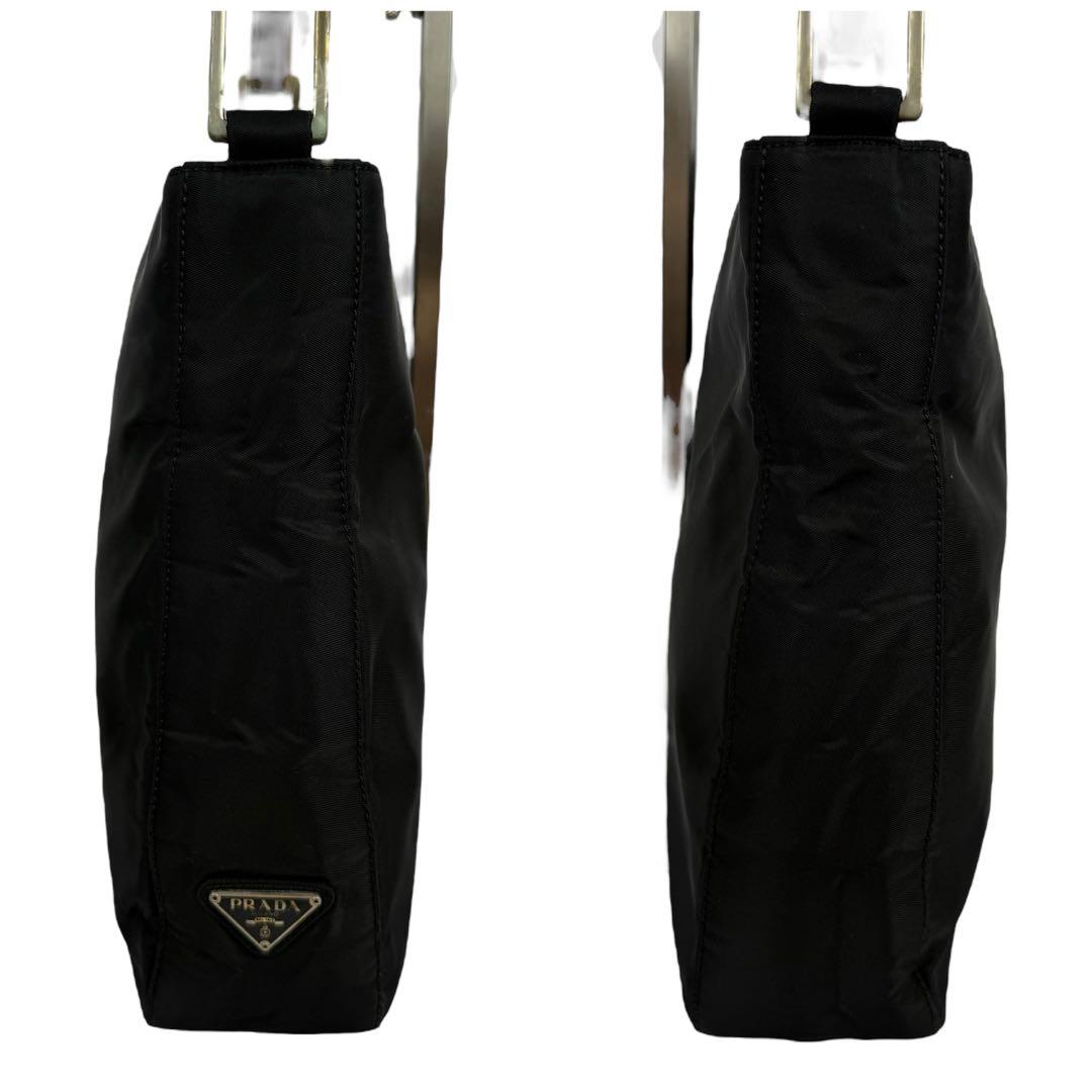 PRADA METAL HANDLE NYLON SHOULDER BAG