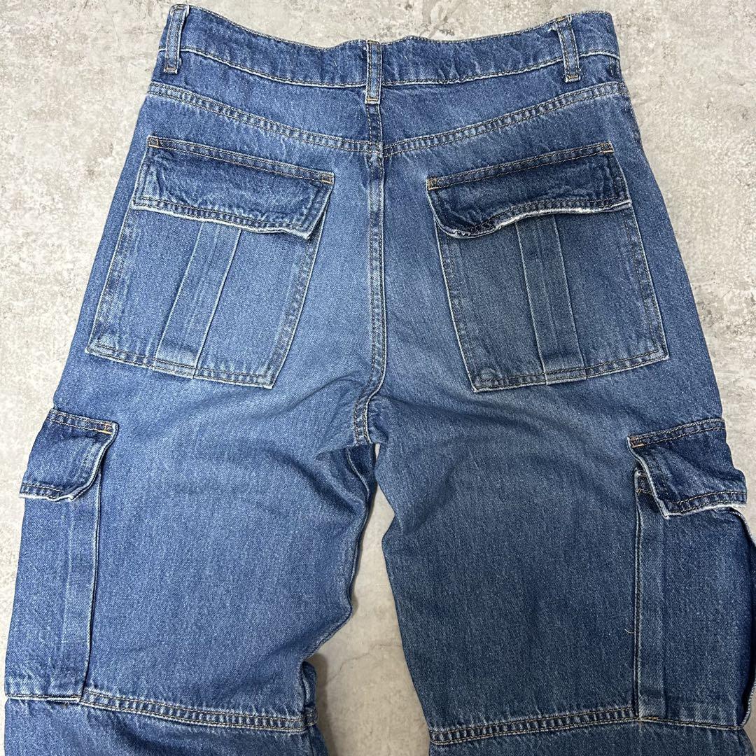 希少【ZARA ザラ】バギーパンツ カーゴパンツ/デニム パンツ ZARA - ZARA バギー デニムカーゴパンツ y2k 36メンズ