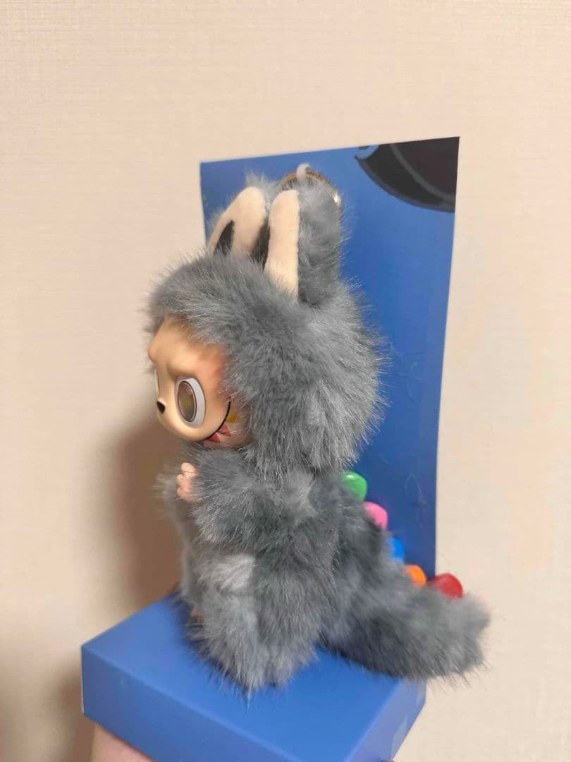 ラブブ zimomo グレーの動物フードぬいぐるみ