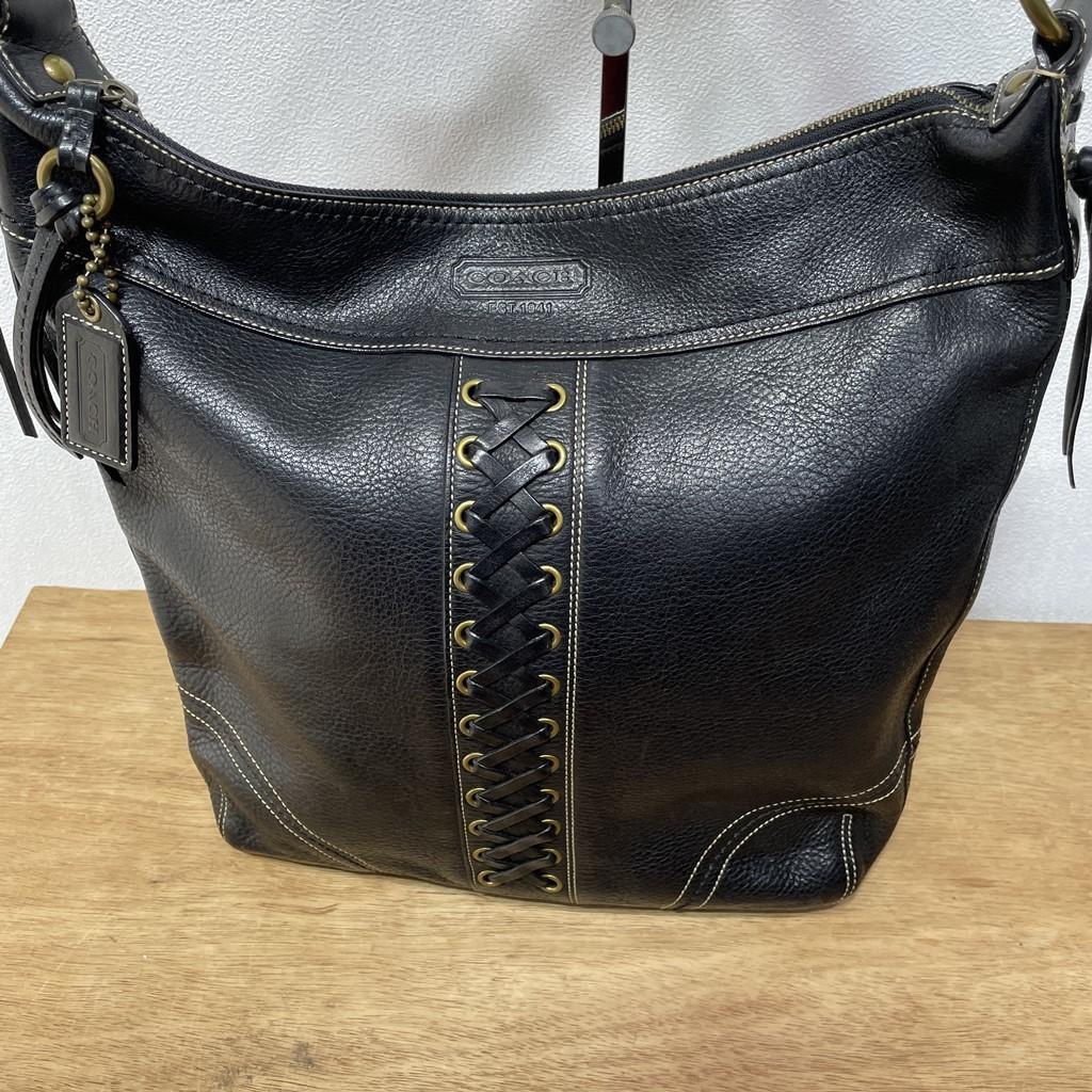 COACH/コーチ レザーバッグ 黒/ブラック 真鍮 革/レザー H572 COACH/コーチ レザーバッグ 黒/ブラック 真鍮 革/レザー H572