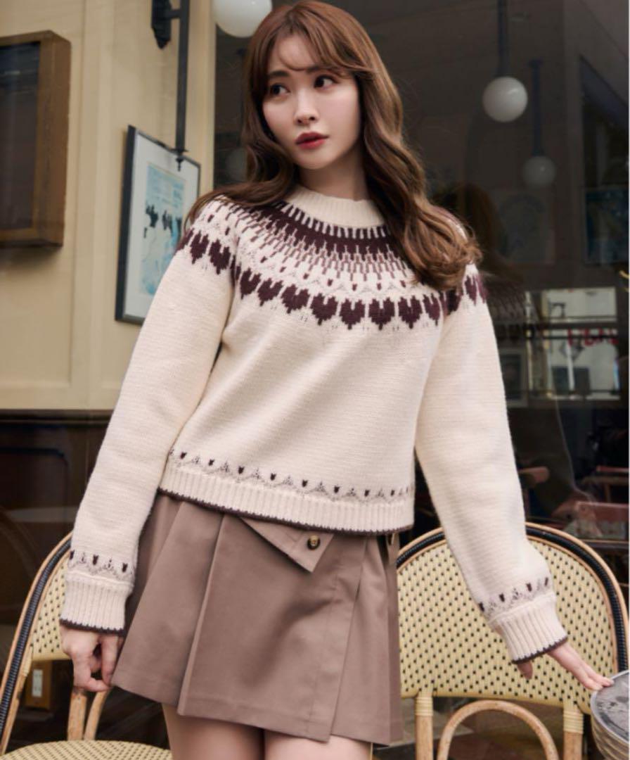 herlipto Heart Fair Isle Knit Pullover