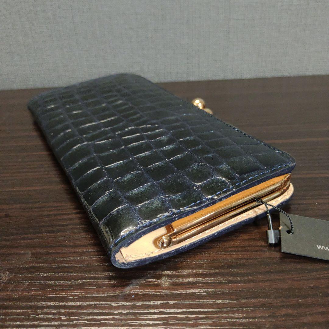 未使用】アンメートルキャレ 長財布 がま口 牛革 日本製