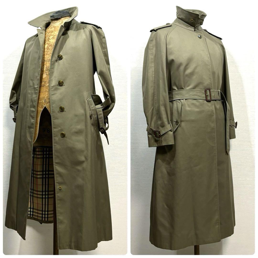美品 11AB3 白タグ 90s バーバリー シングル トレンチ コート