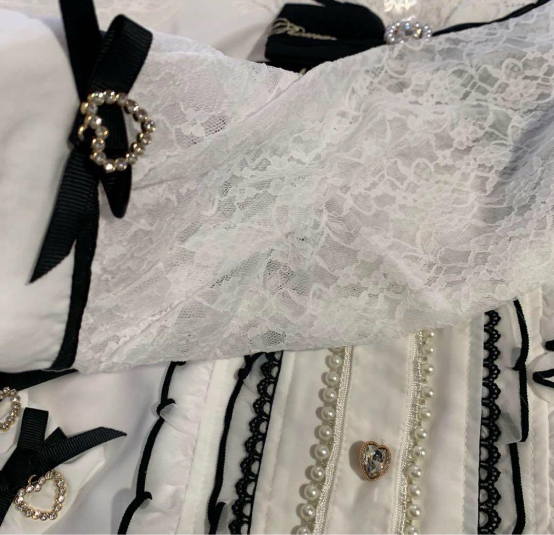 リズリサ　長袖レース　セーラー襟ブラウス　ホワイト