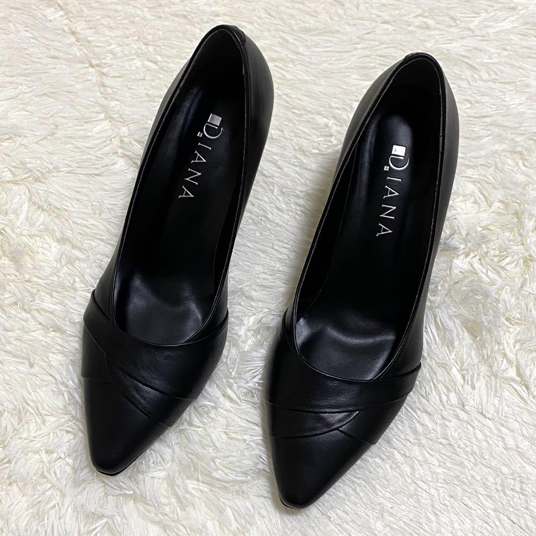 ✨極美品✨DIANA ダイアナ　レザー　本革　パンプス　ブラック　23.5cm