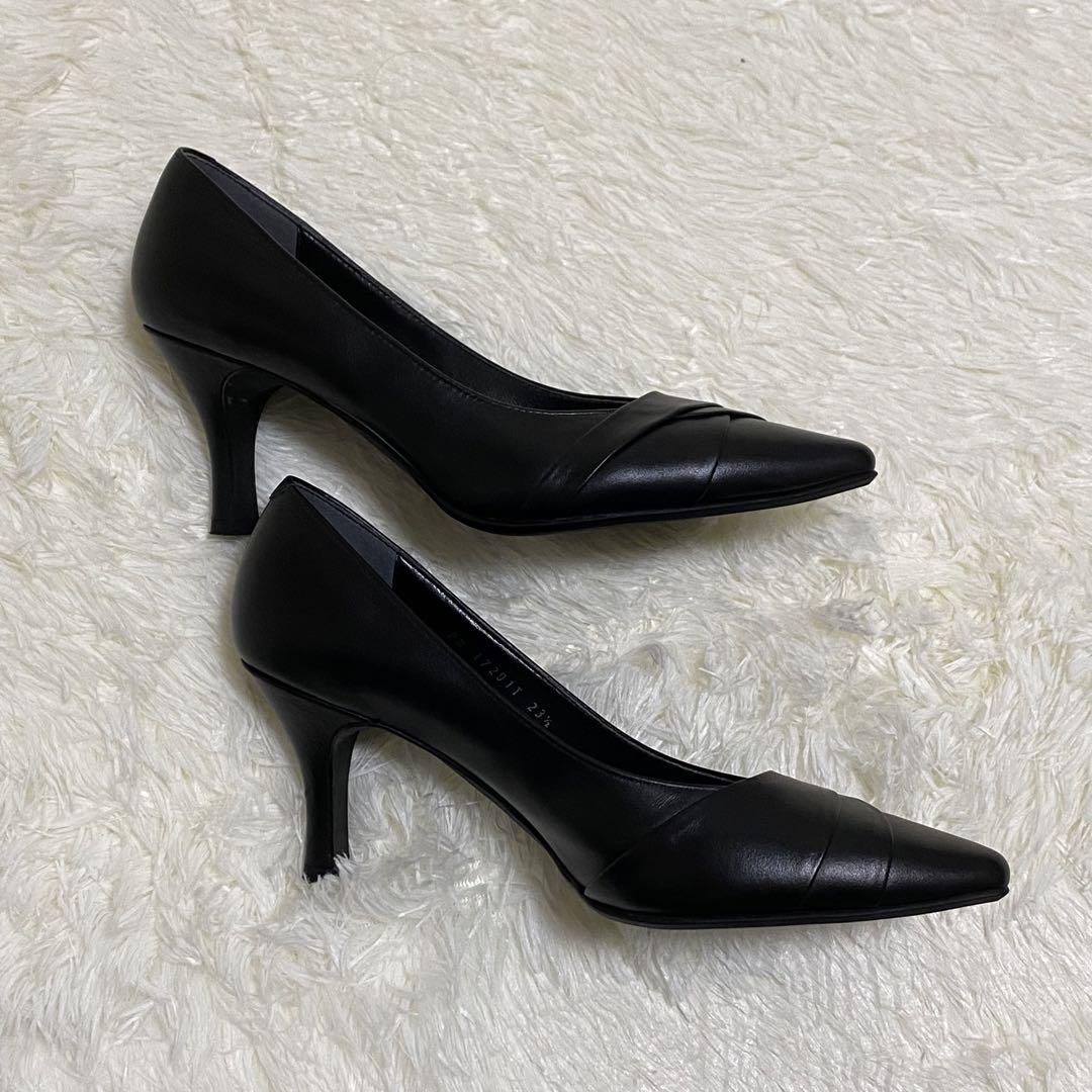 ✨極美品✨DIANA ダイアナ　レザー　本革　パンプス　ブラック　23.5cm