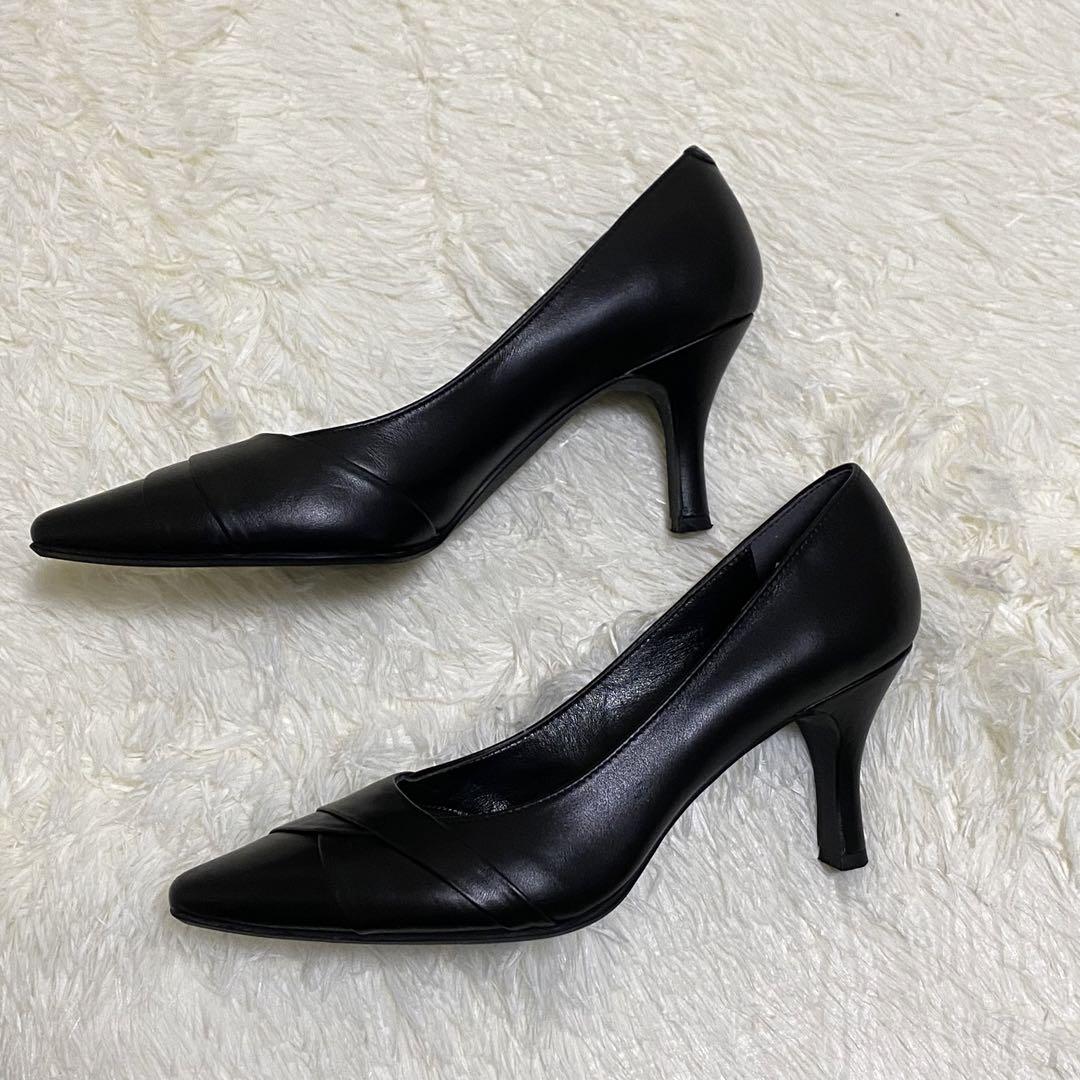 ✨極美品✨DIANA ダイアナ　レザー　本革　パンプス　ブラック　23.5cm