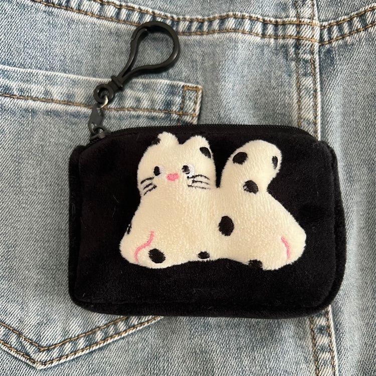 黒猫デザイン 小銭入れ クリップ付き*/*きっぽん ✩︎⡱