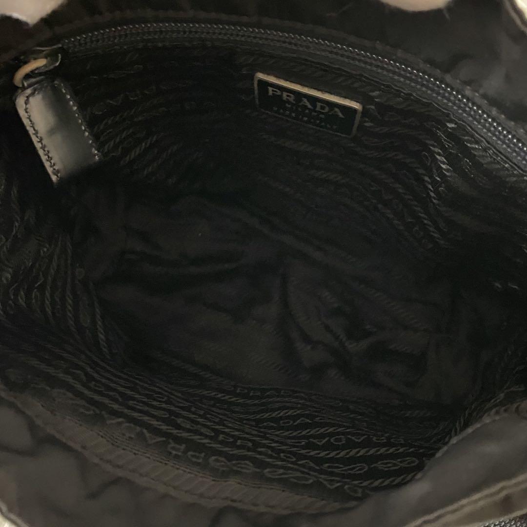 【極美品】PRADA プラダ ショルダーバッグ 三角ロゴ ナイロン ベルト 黒