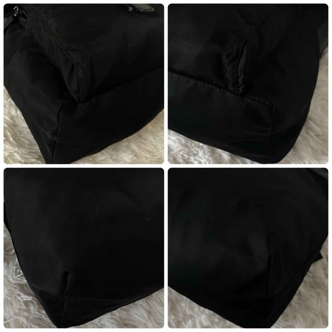 【極美品】PRADA プラダ ショルダーバッグ 三角ロゴ ナイロン ベルト 黒